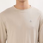 Men's Light Beige Crew Neck Casual T-Shirt, Beige, small image number null