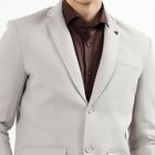 Men's Light Grey Slim Fit Single-Breasted Blazer, हल्का ग्रे, small image number null