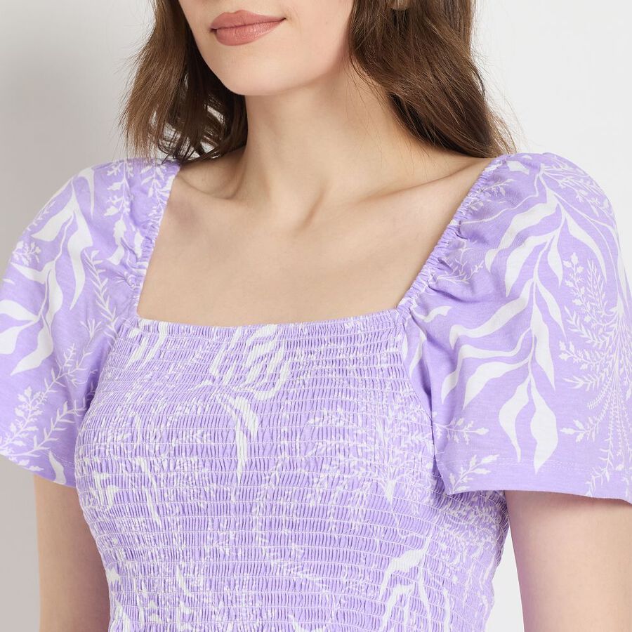 Ladies' 100% Cotton Crop  Top, Lilac, large image number null