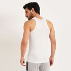 Cottton Solid Vest, White, small