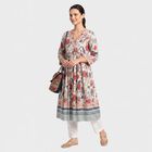Women's Light Pink Cotton Kurta, Light Pink, small