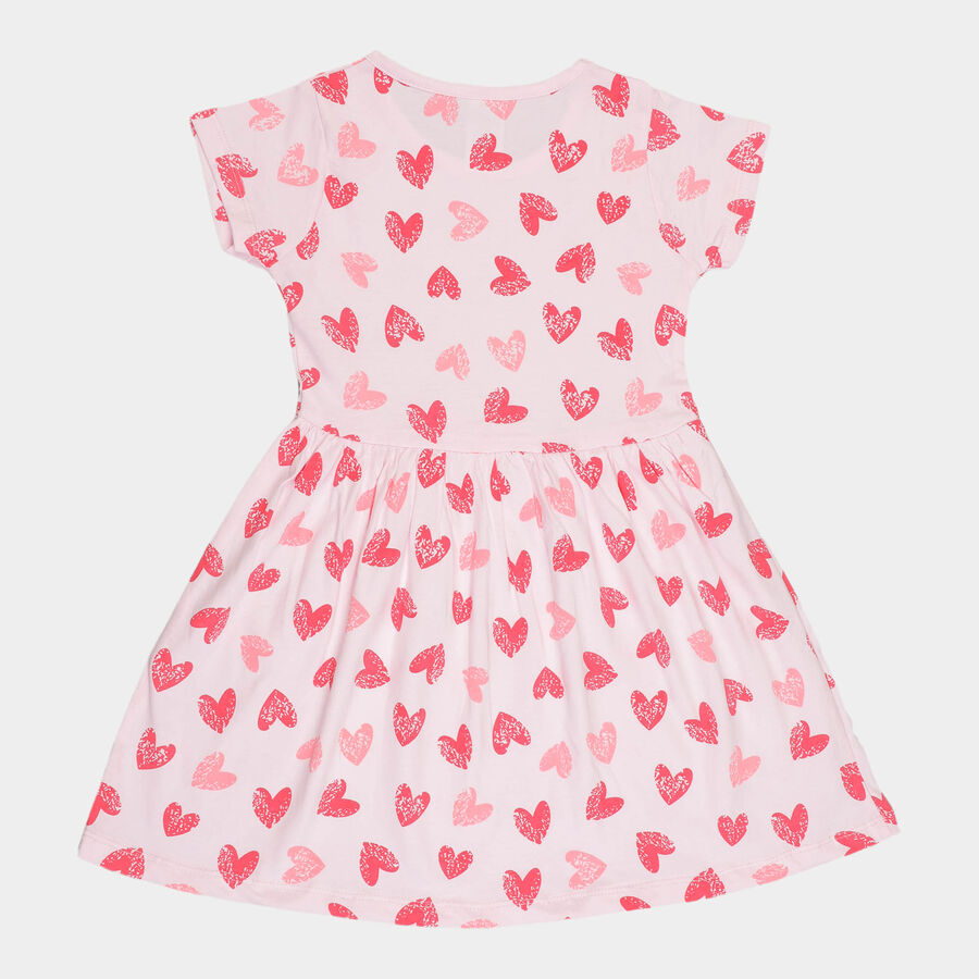 Girls Cotton Frock, Light Pink, large image number null