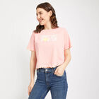 Cotton Round Neck T-Shirt, Peach, small image number null