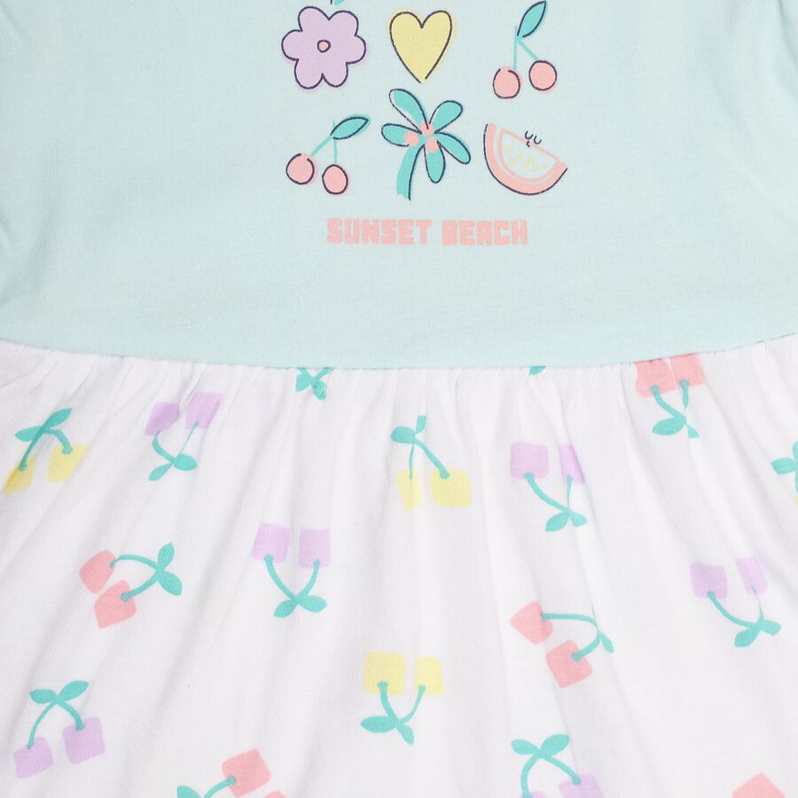 Infant Girls' 100% Cotton Frock, ऑफ व्हाइट, large image number null