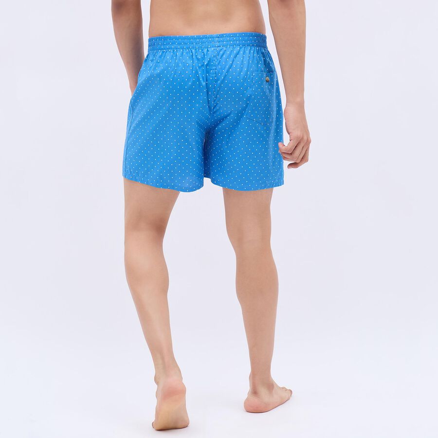 Men's 100% Cotton Boxers, मध्यम नीला, large image number null