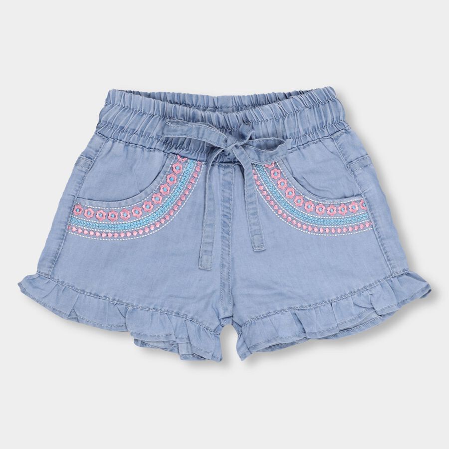 Girls' Shorts, हल्का नीला, large image number null