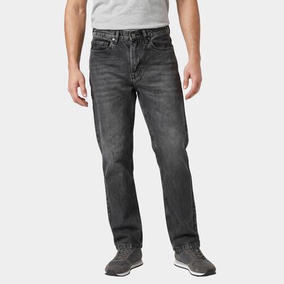 Men's Dark Grey Straight Fit Faded Jeans