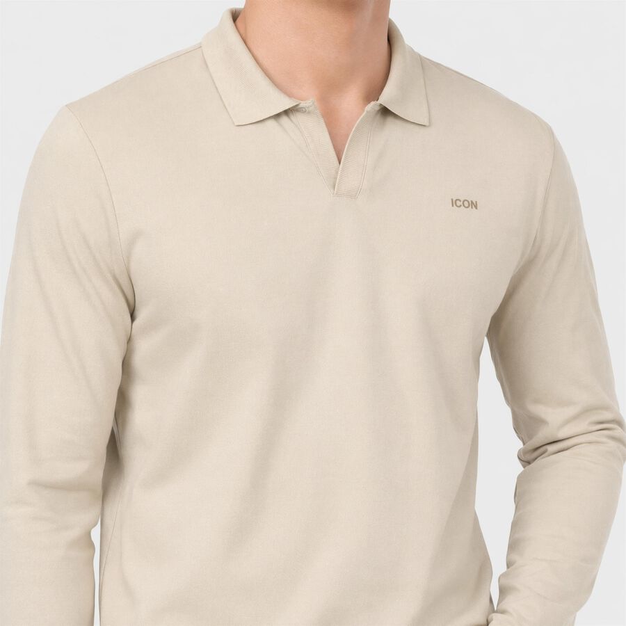 Men's Beige Polo Neck Polo T-Shirt, गहरा पीला, large