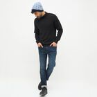 Men's Light Blue and Navy Textured Beanie Cap, Navy Blue, small image number null