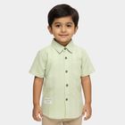 Boys Light Sage Green Cotton Half Sleeve Classic Collar Casual Shirt, Light Green, small image number null