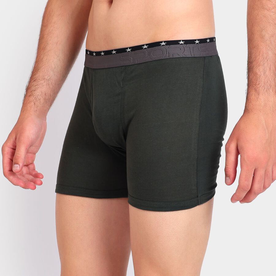 Men's 100% Cotton Trunks, Olive, large
