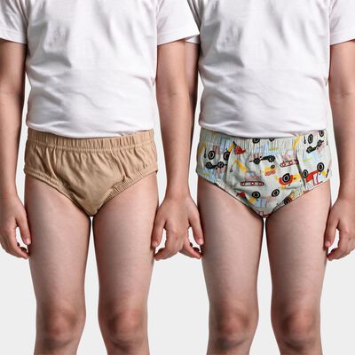 Boys' Mint Green Regular Fit Printed Briefs