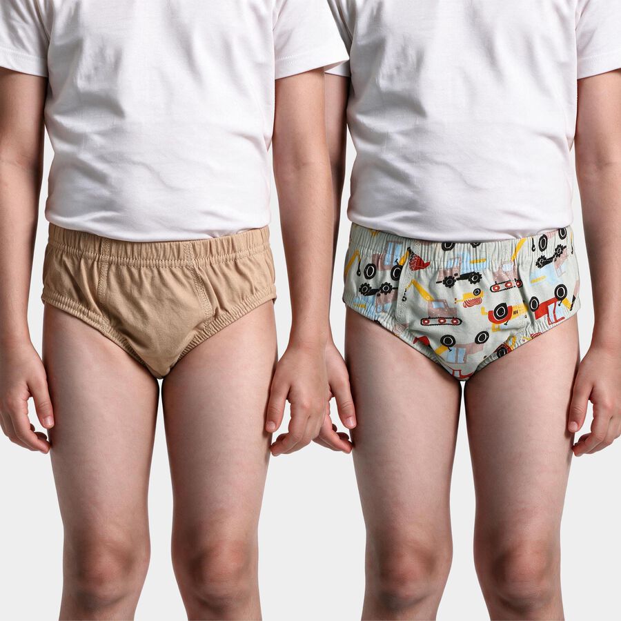 Boys' Mint Green Regular Fit Printed Briefs, हल्का हरा, large