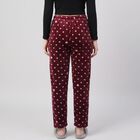 Women's Maroon Straight Fit Polka Dot Printed Pyjama, वाइन, small