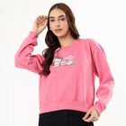 Women's Bright Pink Crew Neck Casual Sweatshirt, Pink, small image number null