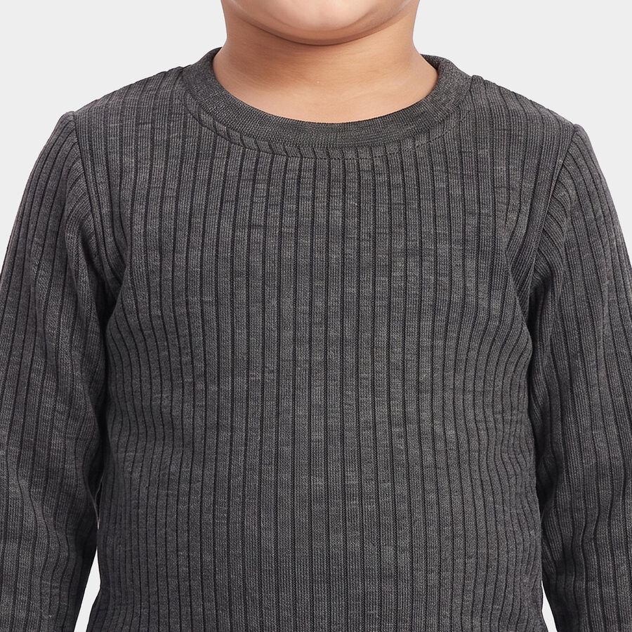 Boys' Charcoal Long Sleeve Thermal, Charcoal, large