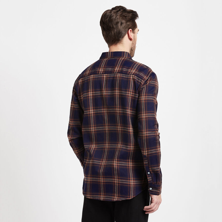 Checks Casual Shirt, भूरा, large image number null