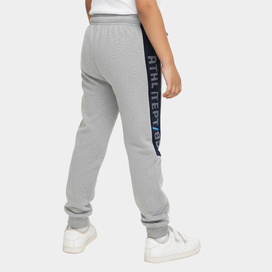 Boys' Light Heather Grey Athletic Cotton Blend Pyjama, Melange Light Grey, large image number null