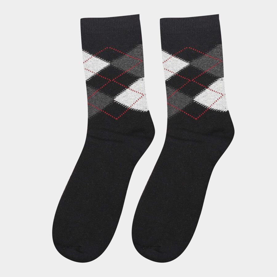 Full Length Casual Socks, Black, large image number null