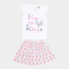 Infants Cotton Skirt Top Set, White, small image number null