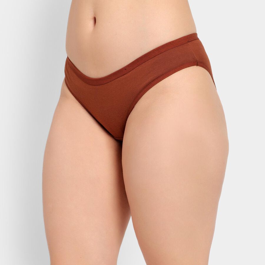 Ladies' 100% Cotton Panty, Brown, large image number null