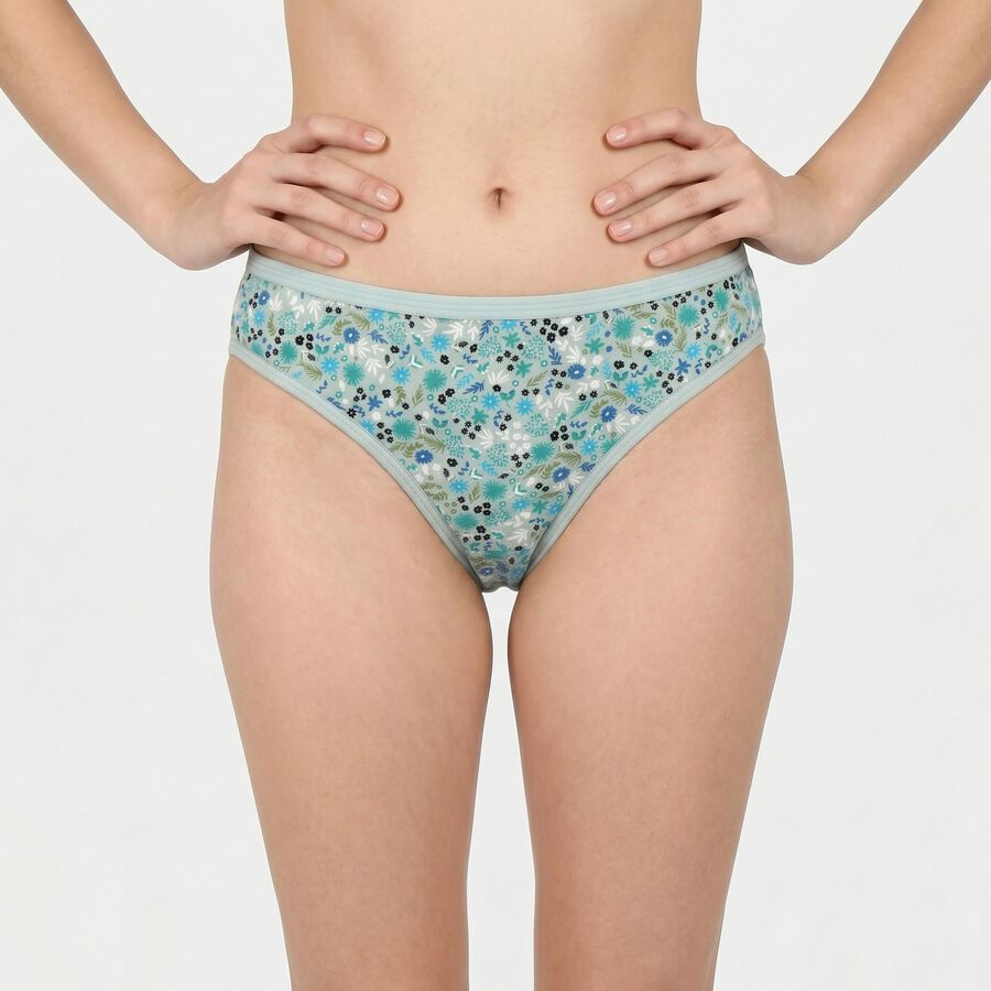 Women's Mint Green Printed Panty, Light Green, large