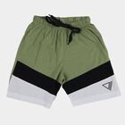 Boys Olive Regular Fit Drawstring Bermuda Shorts, ओलिव, small