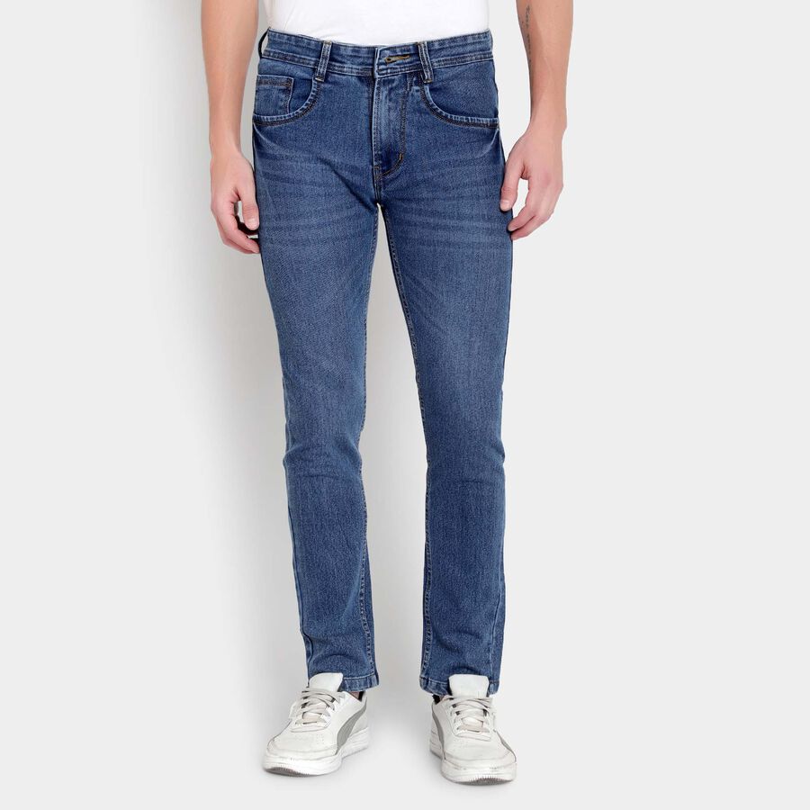 Classic 5 Pocket Skinny Jeans, Dark Blue, large image number null