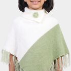 Girls' Green High Neck Colorblock Pullover, हल्का हरा, small
