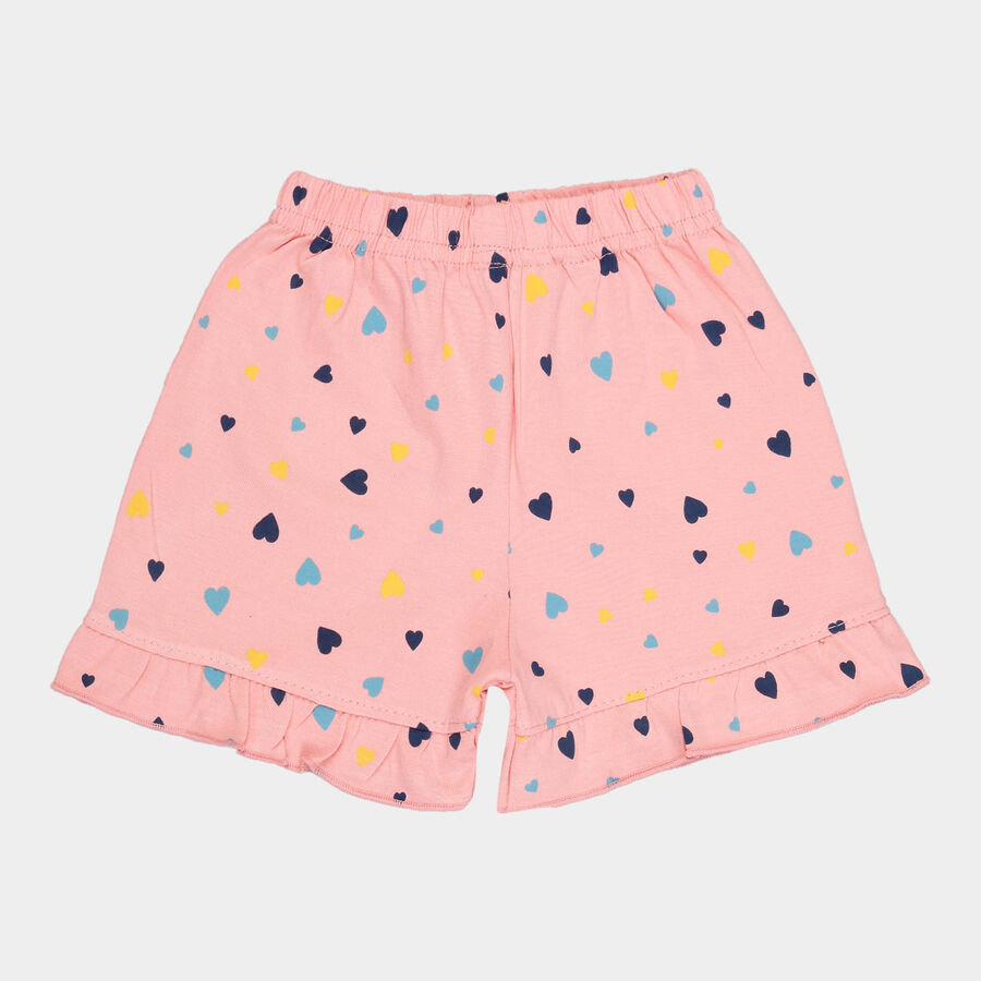 Infants Cotton Printed Half Pant, Red, large image number null