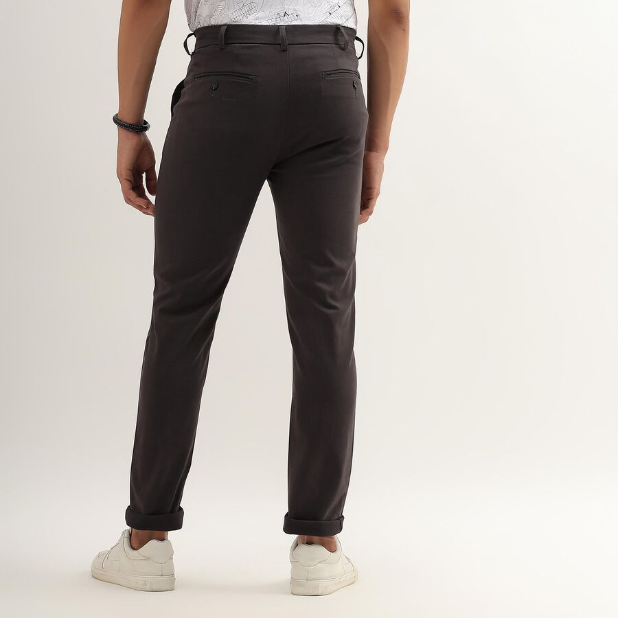 Men's Cross Pocket Slim Fit Casual Trousers , गहरा ग्रे, large image number null
