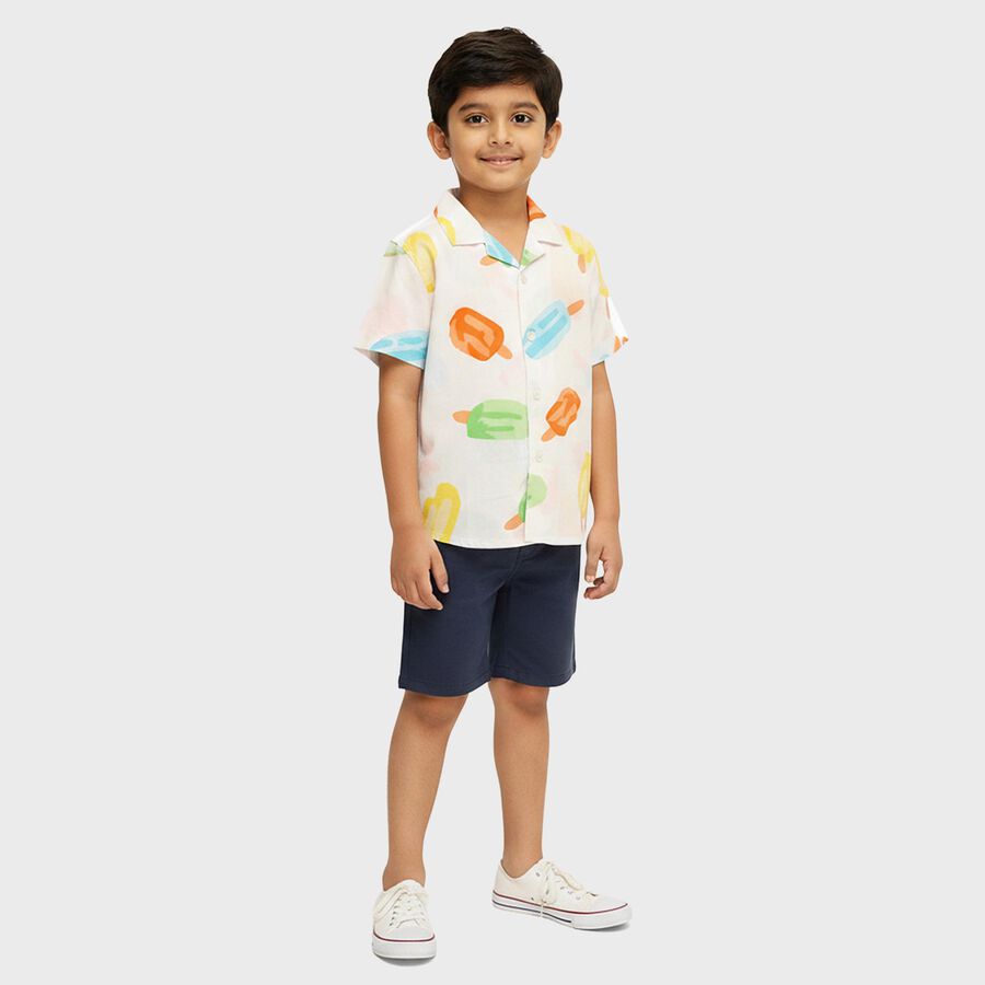 Boys Snow White Classic Casual Shirt, सफ़ेद, large