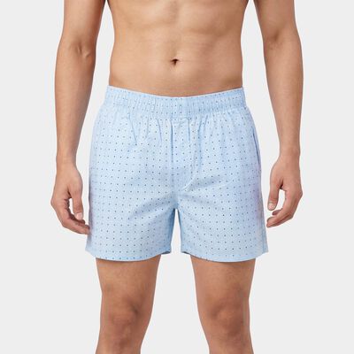 Men's Blue Regular Fit Checked Boxers