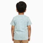 Boys Light Blue Cotton Round Neck Casual T-Shirt, एक्वा, small
