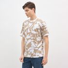 Men's Muted Khaki Cotton Round Neck Casual T-Shirt, Khaki, small