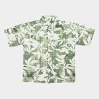 Boys' Green Printed Collar Regular Fit Casual Shirt, हल्का हरा, small