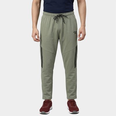 Men's Light Green Tapered Fit Ribbed Cuff Track Pants