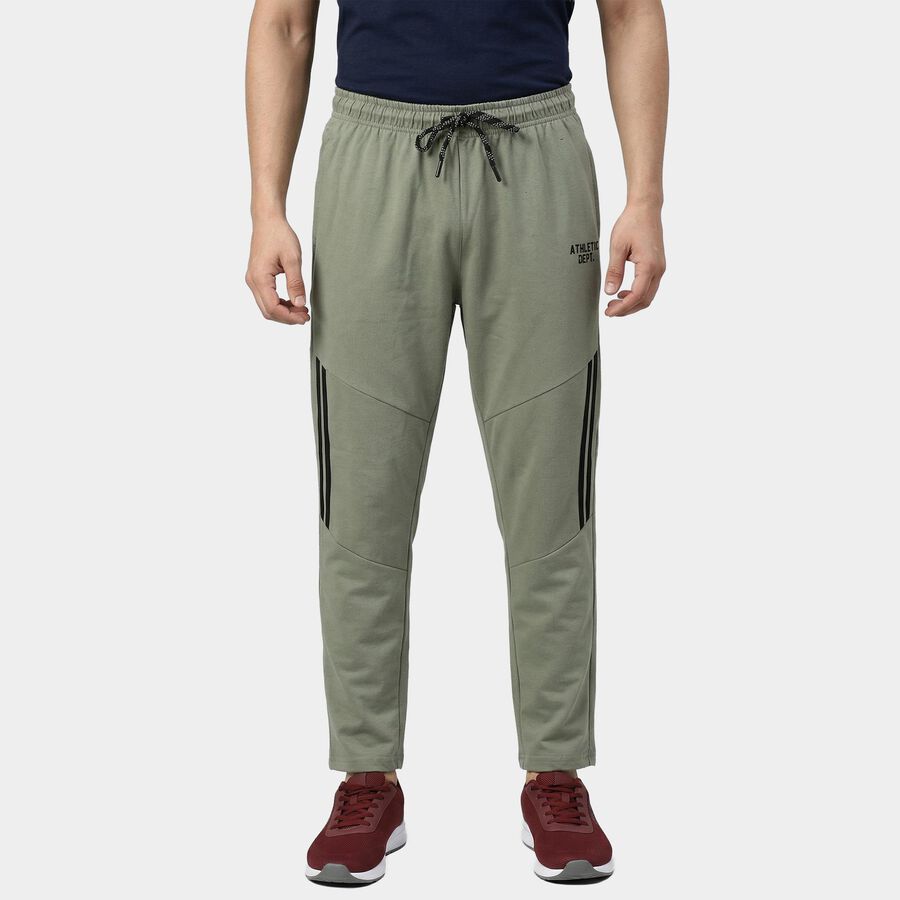Men's Light Green Tapered Fit Ribbed Cuff Track Pants, हल्का हरा, large
