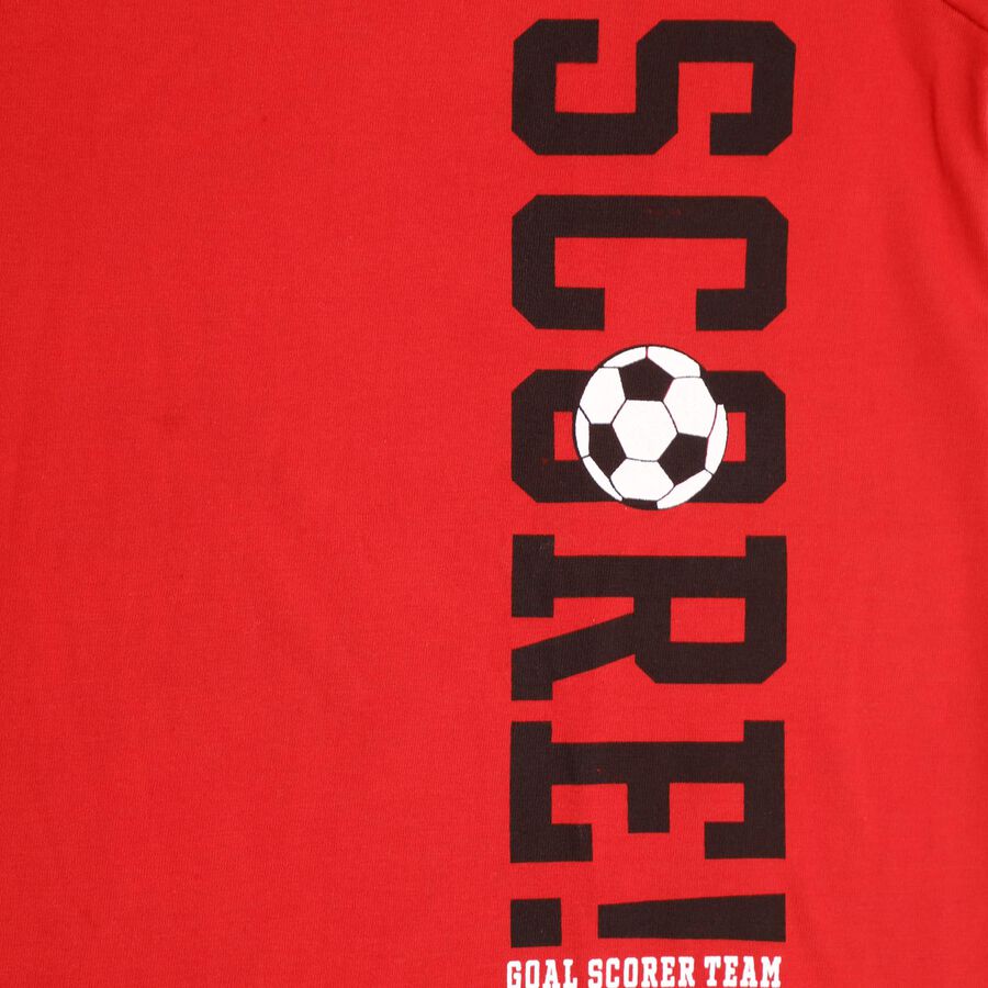 Boys' Half Sleeves T-Shirt , Red, large image number null