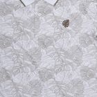 Boys' White Round Neck Printed T-Shirt, White, small