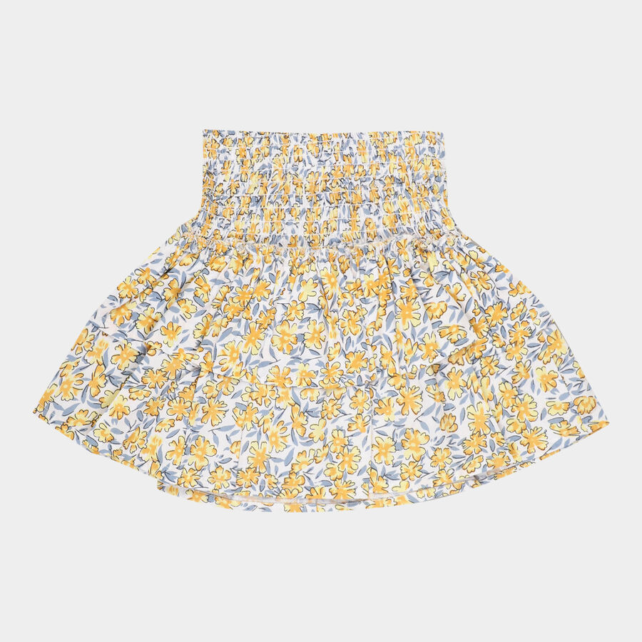 Girls Cotton Skirt, Yellow, large image number null