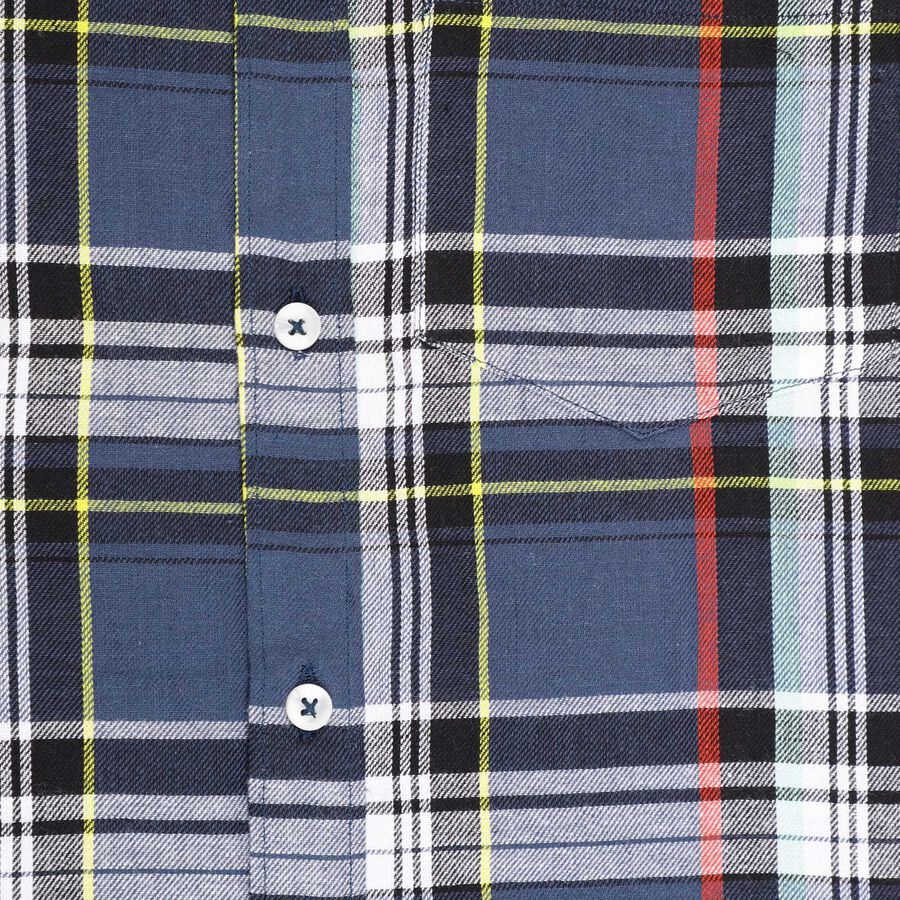 Boys Cotton Checks Casual Shirt, Navy Blue, large image number null