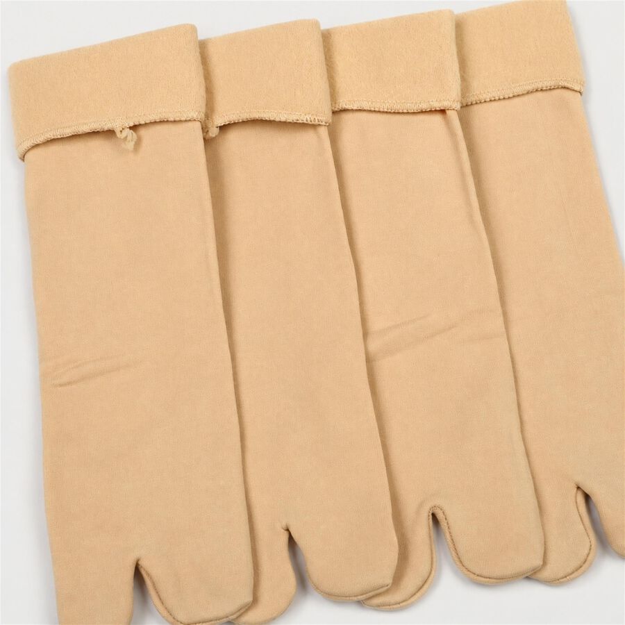 Women's Beige Regular Fit Toe Pack of 2 Socks, Beige, large