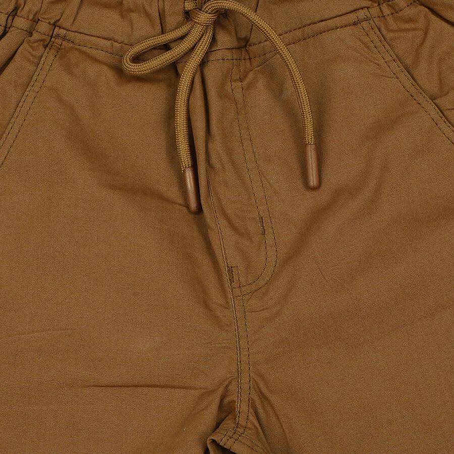 Boys' Brown Regular Fit Drawstring Jogger Trousers, Brown, large