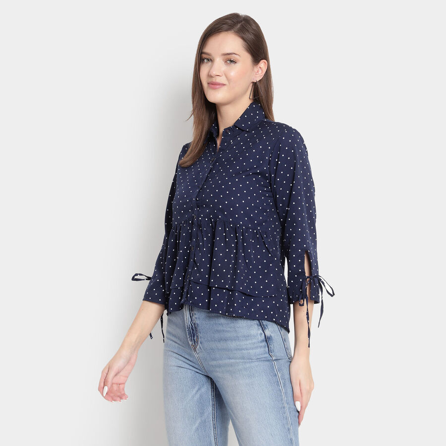 Printed Shirt, Navy Blue, large image number null
