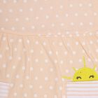 Infants' Light Peach Regular Fit Round Neck Polka Dot Frock, Peach, small image number null