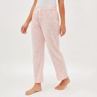 Women's Soft Pink Heart Print Elastic Waist Pyjama, Light Pink, small image number null