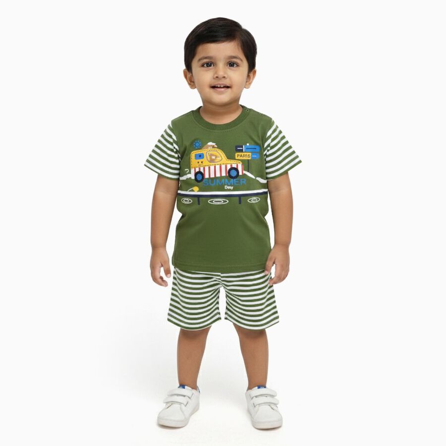 Infants' 100% Cotton Baba Suit, ओलिव, large image number null