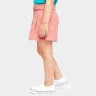 Girls' Peach Pleated Butterfly Shorts, Peach, small