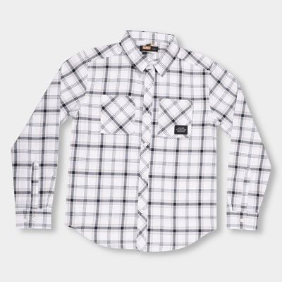 Boys Rich Eggshell White Spread Collar Casual Shirt